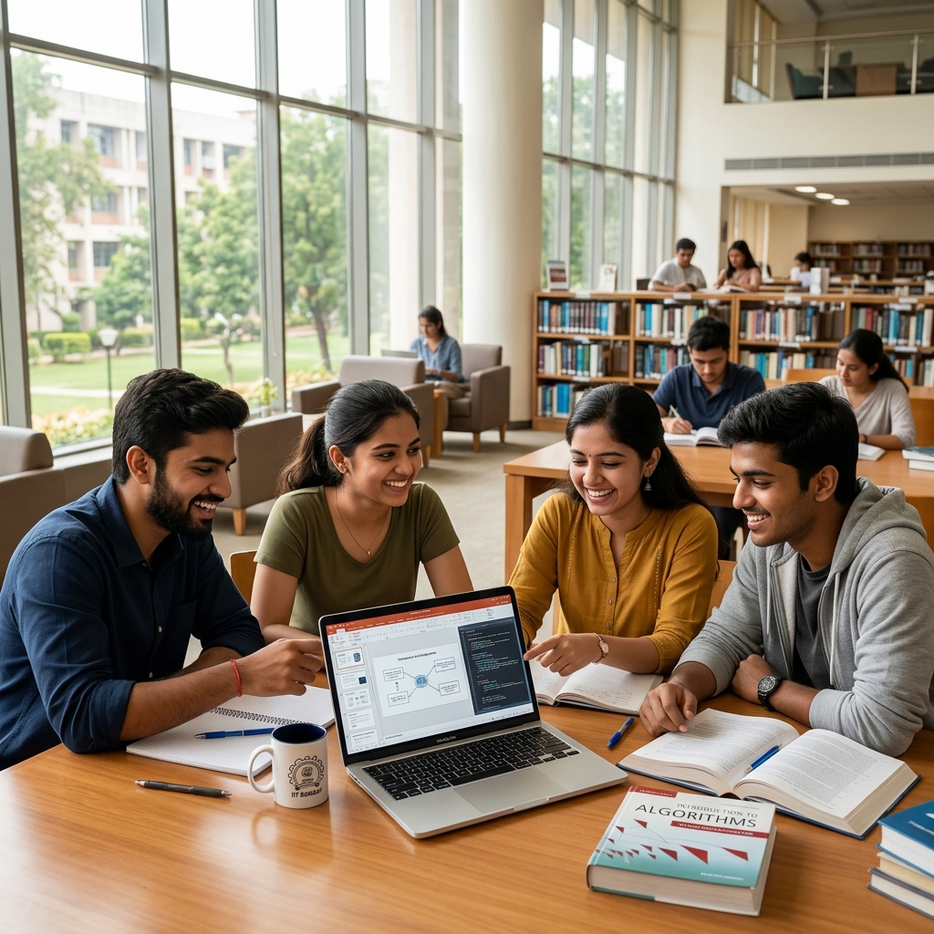 Students studying